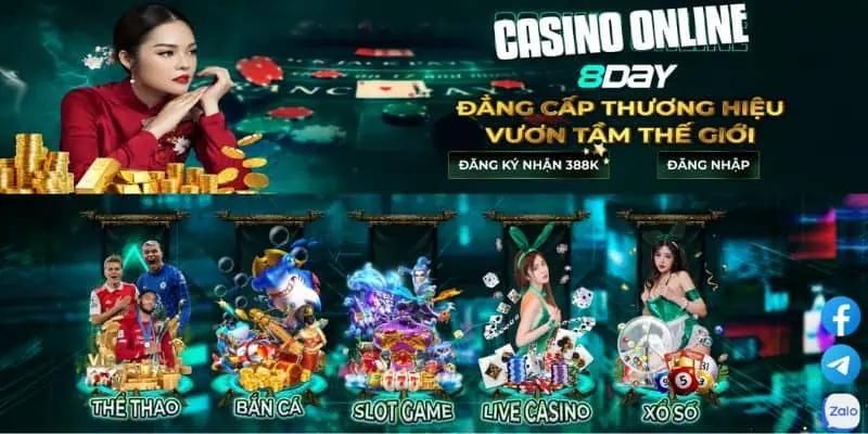 Các trò chơi hấp dẫn tại Casino online 8day